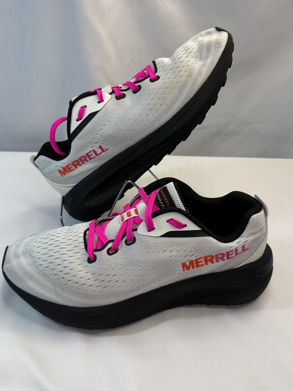 Merrell Women's White Athletic Shoes with Pink and Orange Accents